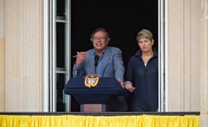 Presidente de la República Gustavo Petro  discurso desde el balcón de la Casa de Nariño