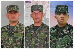 Los soldados Javier Sosa Ballesteros, Jorge David Fuentes y Camilo Andrés Molina fueron asesinados en combates con disidencias de las Farc en Argelia, Cauca.