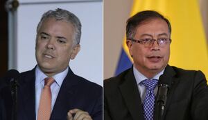 El expresidente Iván Duque el actual mandatario de Colombia, Gustavo Petro.