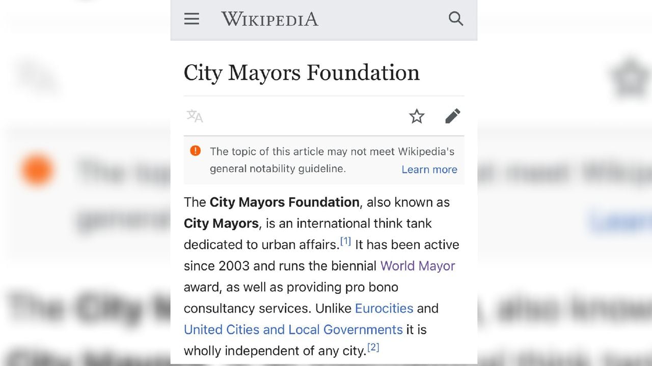 World Mayor en Wikipedia