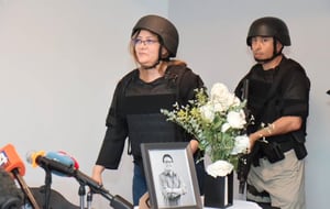 Verónica Sarauz era la esposa del candidato presidencial Fernando Villavicencio, asesinado en Quito la semana pasada.