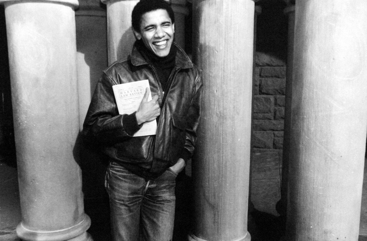 Barack Obama como estudiante en la Universidad de Harvard, c. 1992
