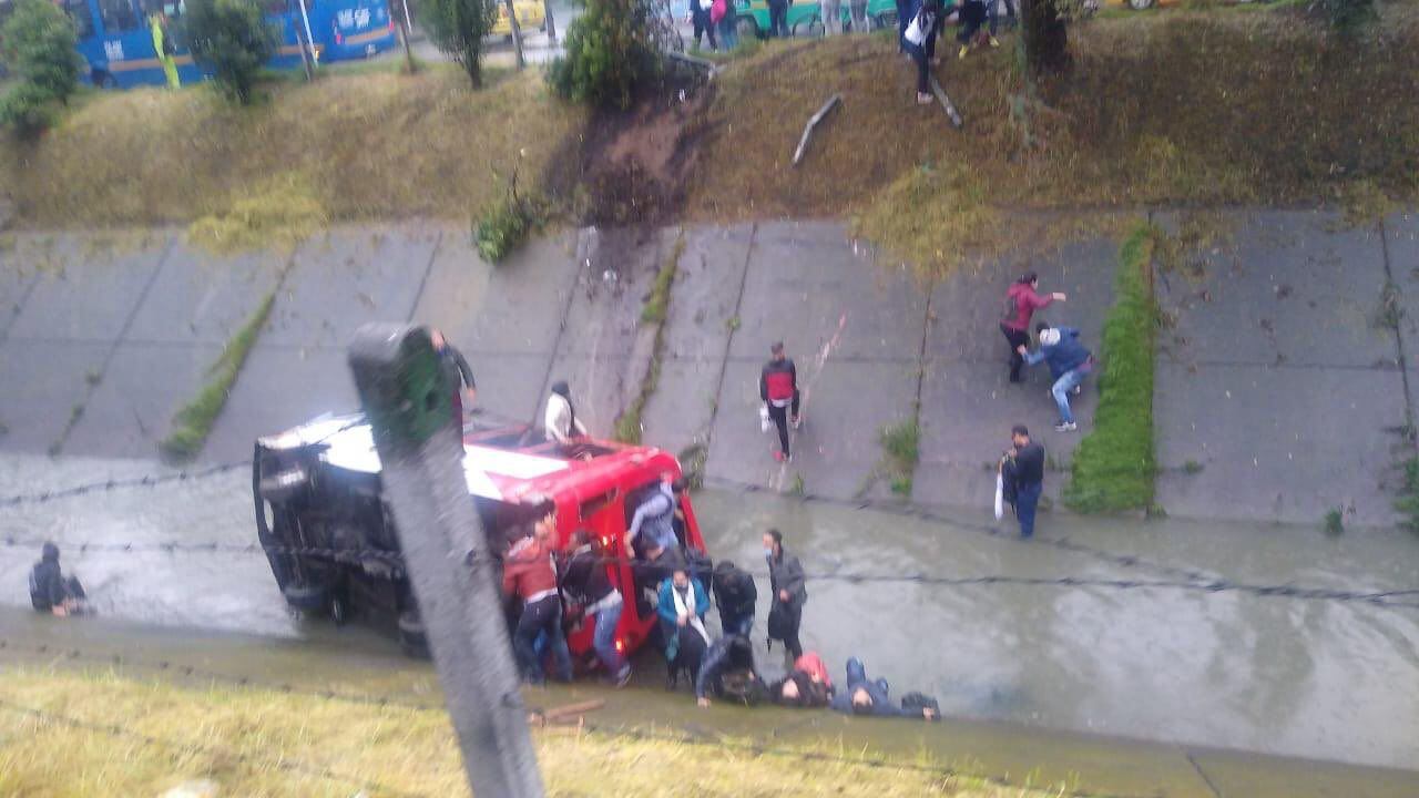 Bus accidentado en Bogotá