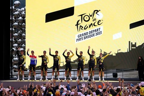 Presentación de equipos en el Tour de Francia.