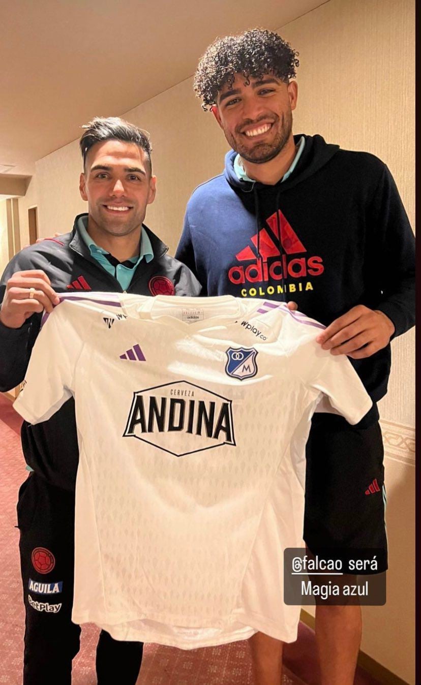 Montero y Falcao en el hotel de concentración de la Selección Colombia