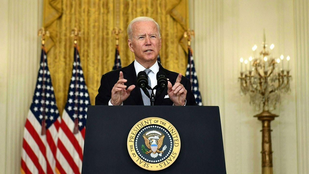 Joe Biden hablando sobre Afganistán