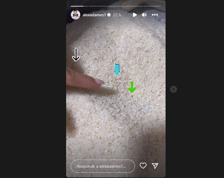 Actor de padres e hijos encontró gusanos en el arroz