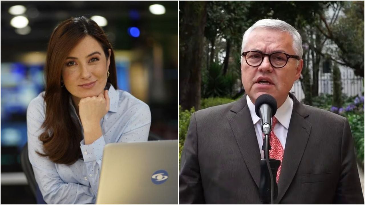 Daniela Pachón, presentadora de Noticias Caracol, le reclama al ministro de Justicia, Néstor Osuna.