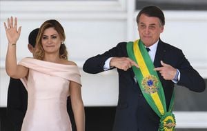 Michelle Bolsonaro es la primera dama de Brasil. Foto: AFP.