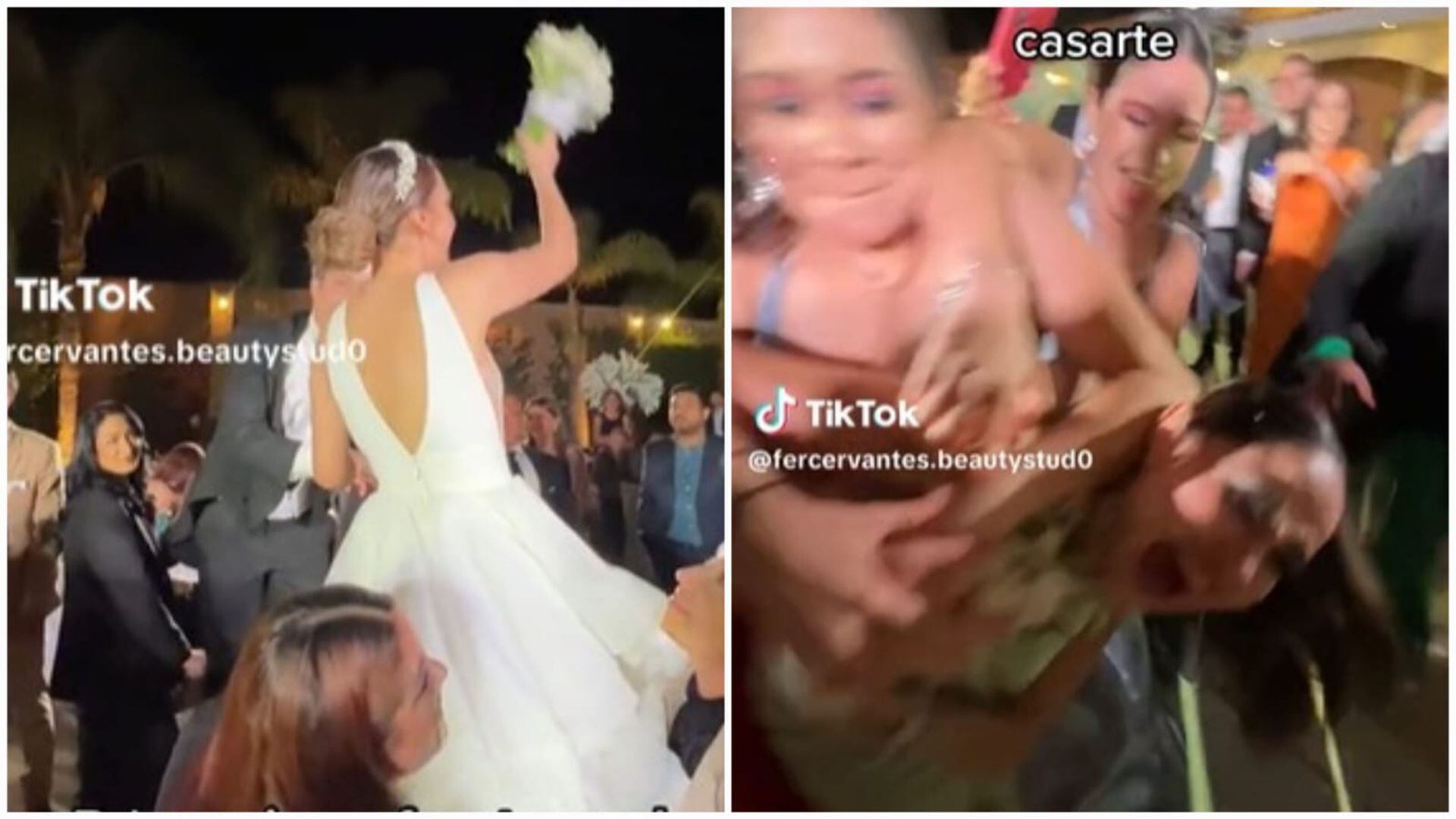 ¿Hasta dónde llega la obsesión por el ramo de novia? Video muestra violenta  disputa en boda