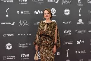 MADRID, 22 de abril de 2023.- Alfombra Roja Premios Platino. En la foto: Cristina Umaña. (Colprensa-Premios Platino).