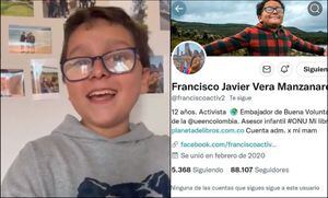 Francisco Vera celebró la recuperación de su cuenta de Twitter, una de las herramientas con las que comparte su mensaje de protección ambiental.