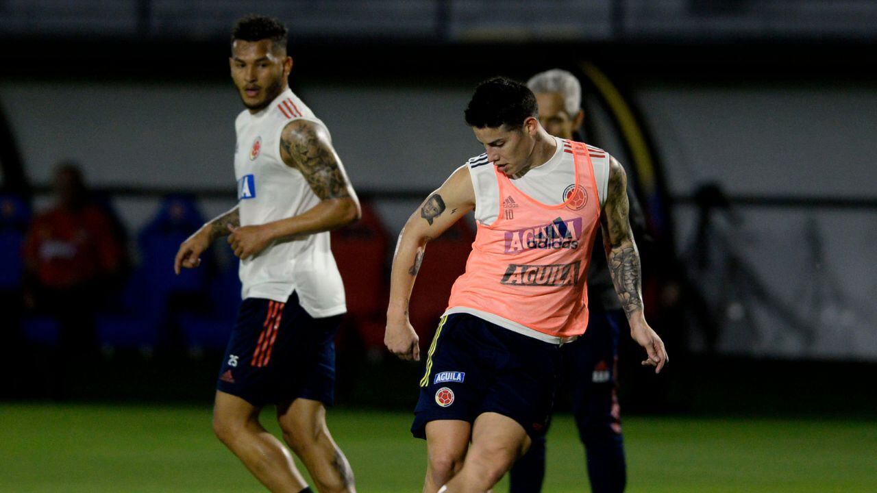 James Rodríguez en el entrenamiento de la Selección Colombia