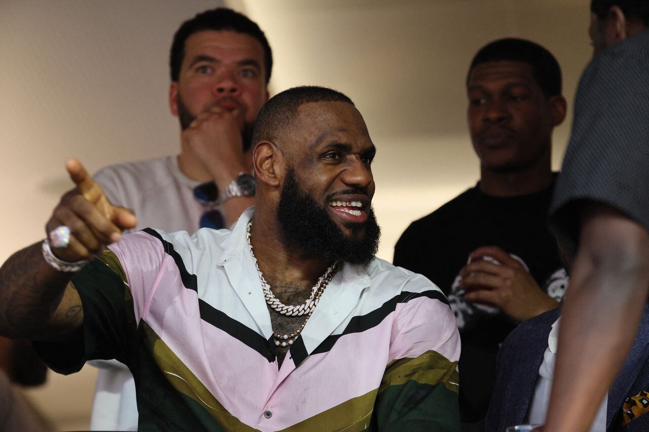 INGLEWOOD, CALIFORNIA - FEBRUARY 13: NBA player LeBron James attends Super Bowl LVI between the Los Angeles Rams and the Cincinnati Bengals at SoFi Stadium on February 13, 2022 in Inglewood, California.   Andy Lyons/Getty Images/AFP (Photo by ANDY LYONS / GETTY IMAGES NORTH AMERICA / Getty Images via AFP)