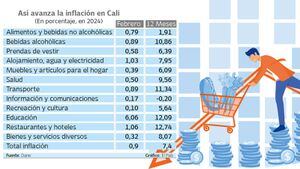 Inflación en Cali febrero 2024

Gráfico: El País   Fuente: Dane
