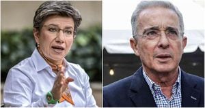 La alcaldesa Claudia López y el expresidente Álvaro Uribe