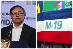 El presidente Gustavo Petro defendió mostrar la bandera del M19 en evento público.