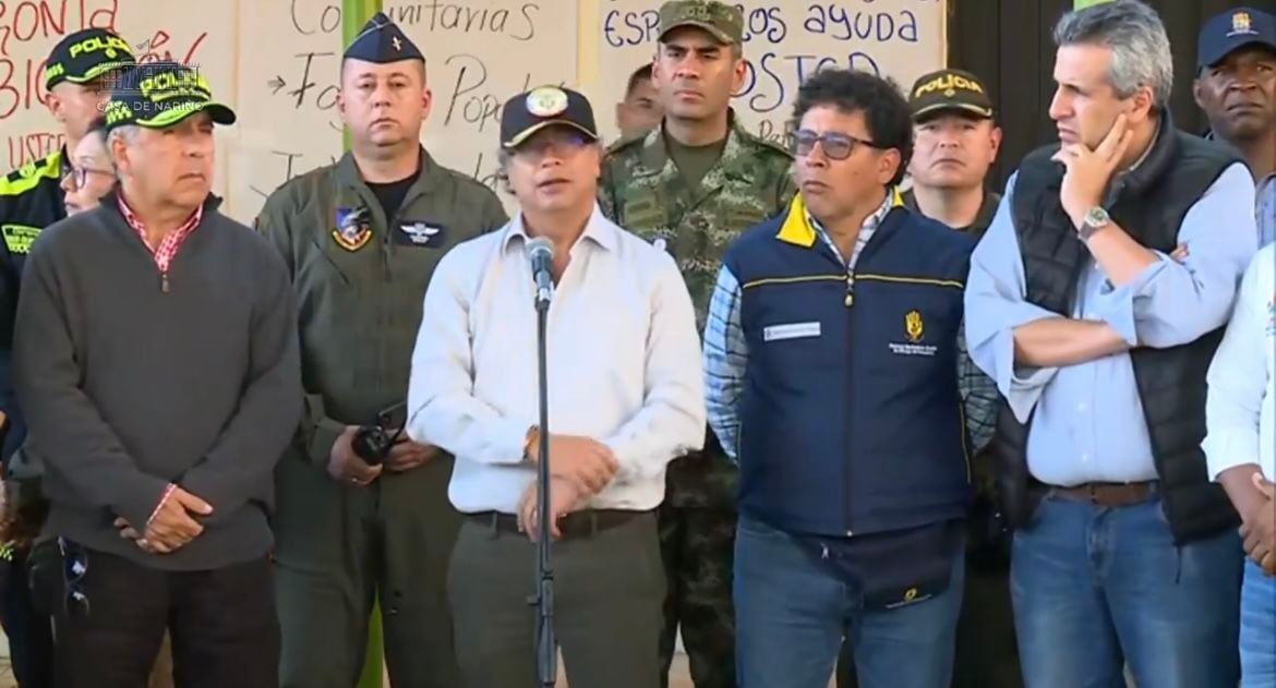 Presidente Gustavo Petro en Rosas, Cauca zona del deslizamiento de tierra