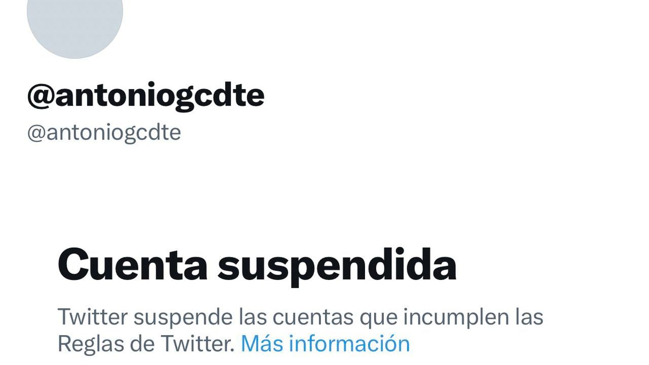 Twitter suspende cuenta de Antonio García.