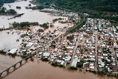 Vista aérea del área afectada por un ciclón extratropical en Muçum, estado de Rio Grande do Sul, Brasil, tomada el 5 de septiembre de 2023.