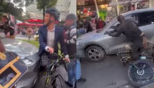 El conductor del vehículo se llevó por delante al ciclista y otras personas que intentaron evitar su escape.