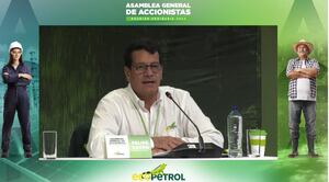 El presidente de Ecopetrol, Felipe Bayón, durante la asamblea de accionistas de la petrolera, la última a la que asistirá debido a su retiro del cargo.