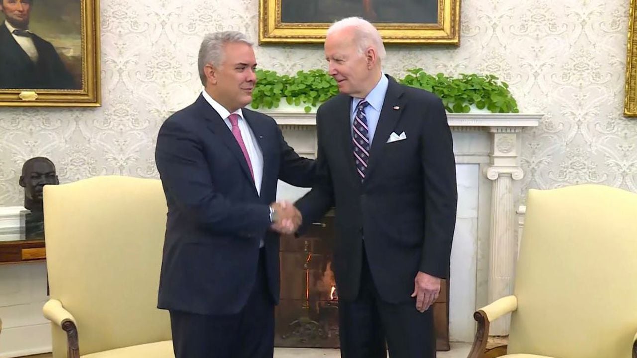 El presidente de Estados Unidos Joe Biden, recibió en la Casa Blanca al presidente de Colombia Iván Duque. 10/03/2022.