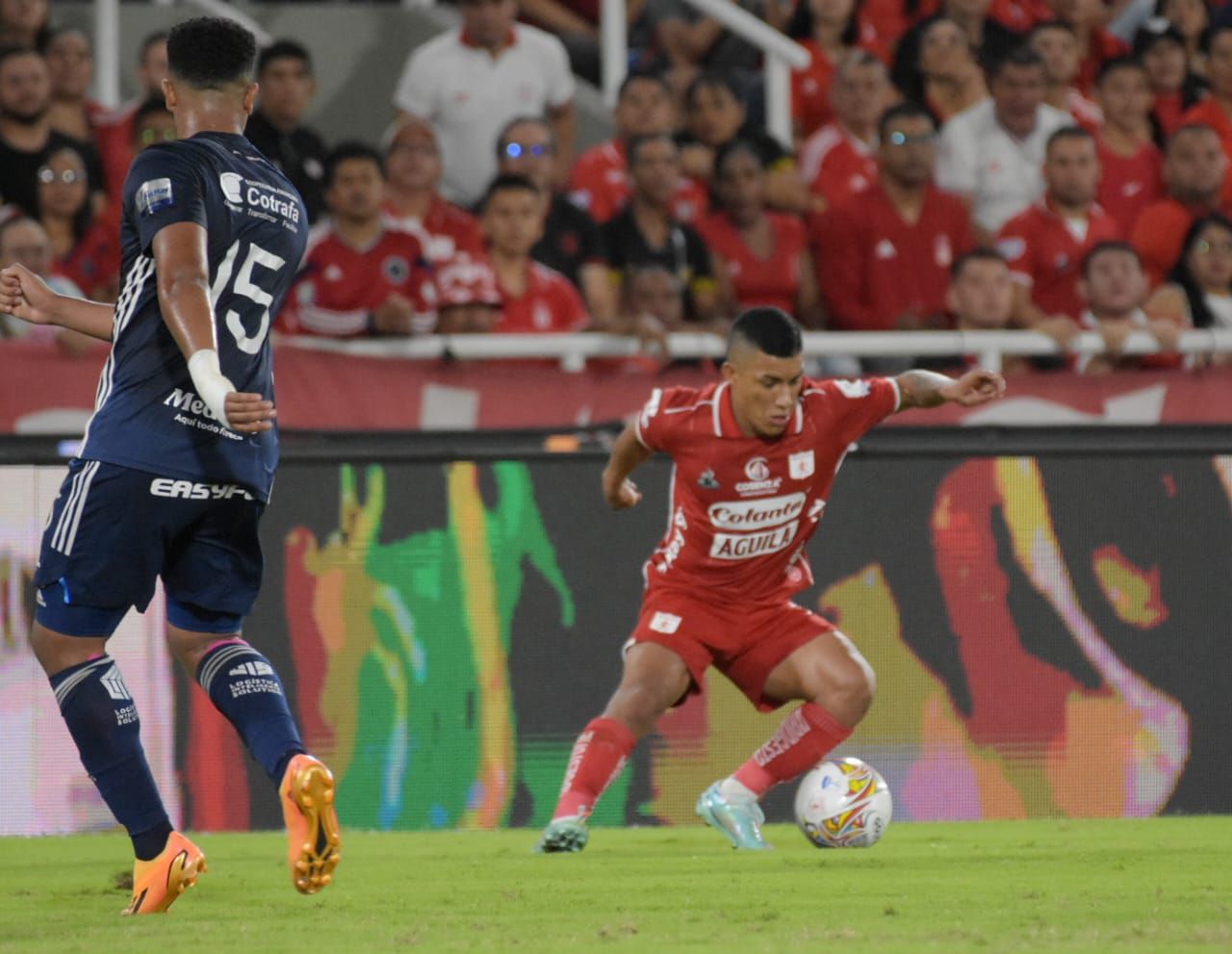 Imagen del partido entre América de Cali e Independiente Medellín, por la fecha 2 de los cuadrangulares finales de la Liga I-2023.