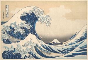La gran ola de Kanagawa, de la serie 36 vistas del monte Fuji, ca. 1830–32.