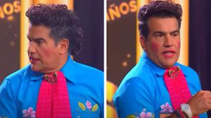 El presentador Carlos Calero protagonizó una escena de humor en la celebración de Sábados Felices. Foto: canal de YouTube Sábados Felices.