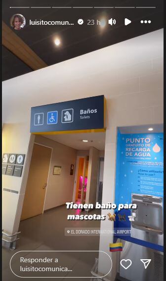 Luisito Comunica mostró en sus redes sociales cómo son los baños para mascotas en el aeropuerto El Dorado.