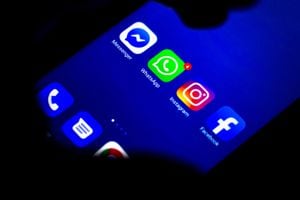 BRAZIL - 2020/07/25: In this photo illustration the social media icons (Messenger, WhatsApp, Instagram and Facebook) seen displayed on a smartphone. (Photo Illustration by Rafael Henrique/SOPA Images/LightRocket via Getty Images)