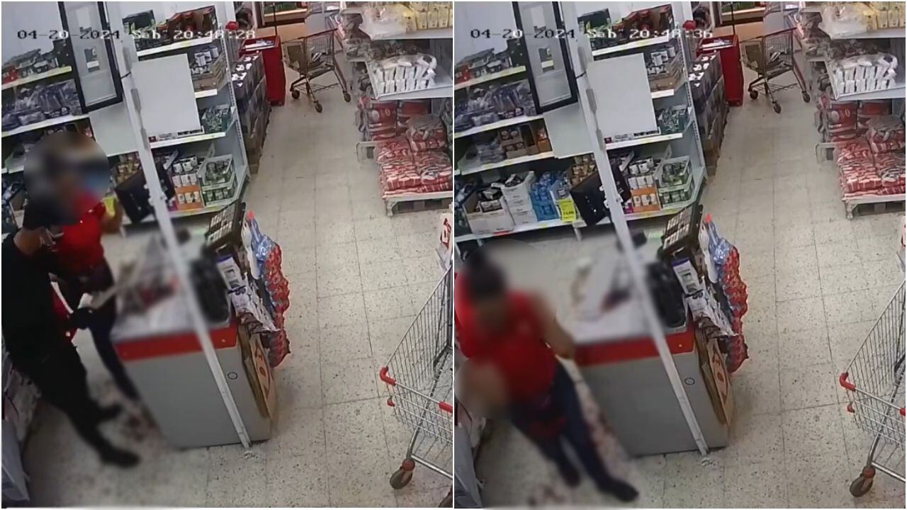 Violento atraco en una de las tiendas D1 en Bogotá, delincuente hirió a empleada con enorme cuchillo