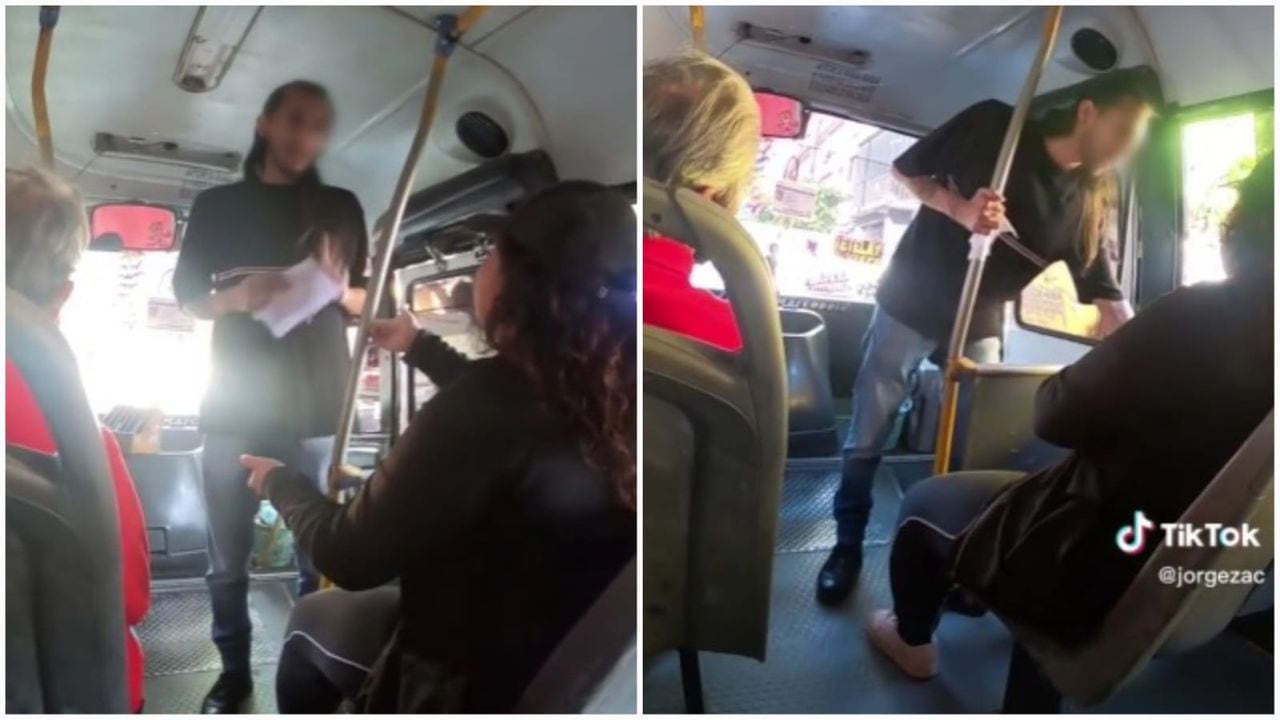 En TikTok jóvenes viralizaron un inusual intento de robo en el transporte público.