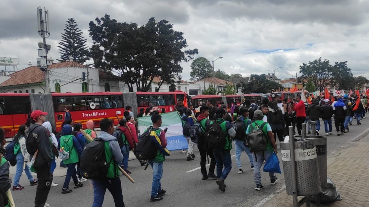 Marchas en Bogotá causan movilidad vehicular restringida en la Av. Caracas