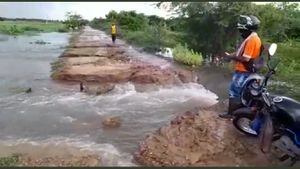 Agua del río filtrándose en el municipio de El Guamo, Bolívar.