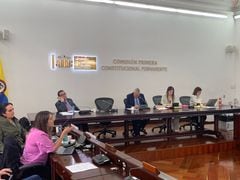Debate de control político al presidente de Colpensiones, Jaime Dussán, en la Comisión Primera del Senado.