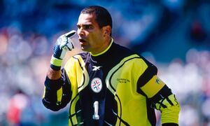 LENS, FRANCE - JUNE 28: Jose Luis Chilavert goalkeeper for Paraguay in action during the World Cup round of 16 match between France (1) and Paraguay (0) at the Stade Bollaert-Delelis on June 28, 1998 in Bordeaux, France. (Photo by Simon Bruty/Anychance/Getty Images)