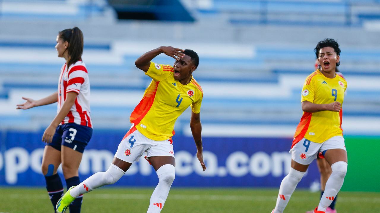 Imagen del partido entre Colombia y Paraguay por la fecha final del Sudamericano Femenino Sub-20.