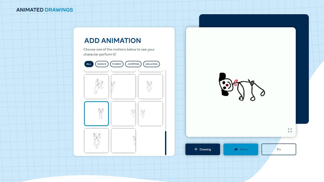 Animated Drawings permite generar animaciones con basadas en un dibujo sencillo.