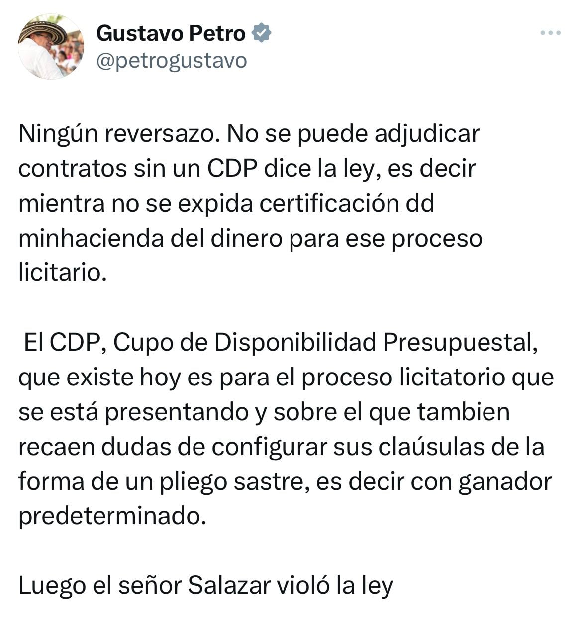 Mensaje presidente Gustavo Petro
