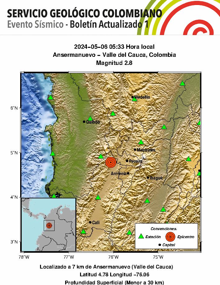 El pacífico colombiano también es una zona con alta probabilidad de eventos sísmicos.