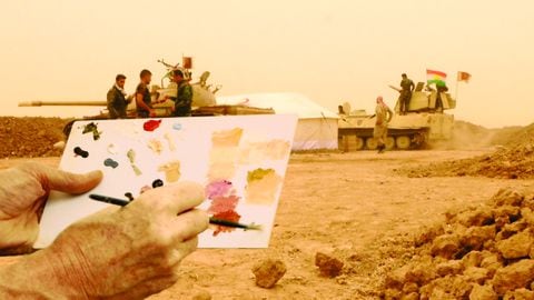 Francis Alÿs Color matching Still de vídeo, Irak, 2016. Cortesía de Fragmentos