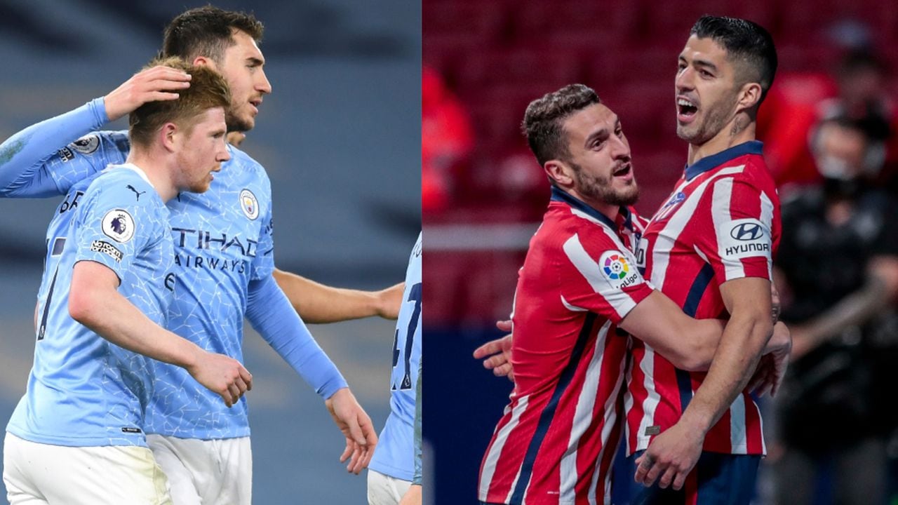 Manchester City y Atlético de Madrid sueños con los títulos de sus respectivas ligas. Foto: AP / Gareth Copley / Bernat Armangue