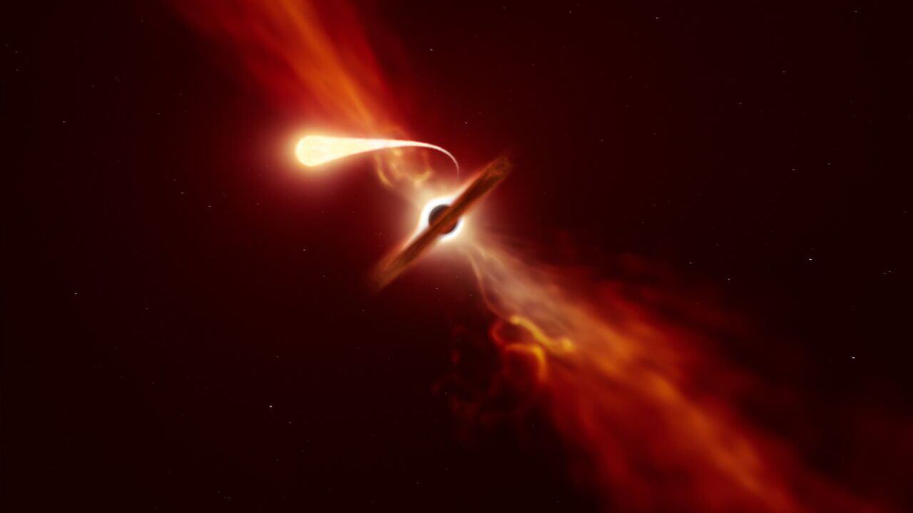 Captan agujero negro succionando una estrella cercana