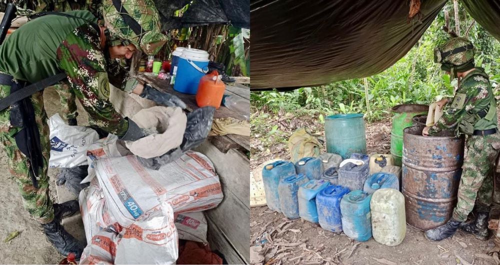 Operaciones militares contra laboratorios de cocaína en Chocó.
