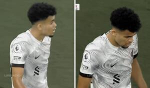 Luis Díaz estuvo bastante molesto durante el juego ante Manchester United.