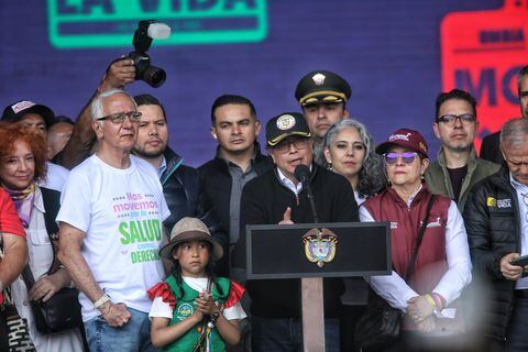 Presidente Gustavo Petro en la plaza de Bolívar