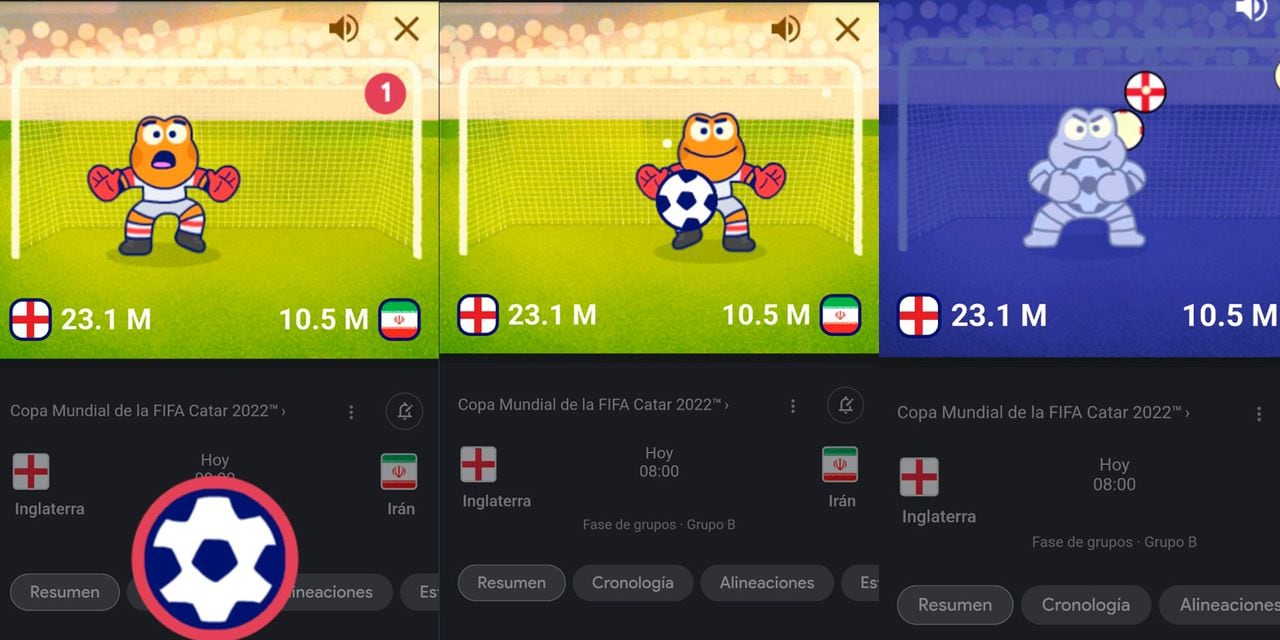 Google creó un minijuego que permite ejecutar una sesión de penales con los equipos que juegan el mundial de Qatar 2022.