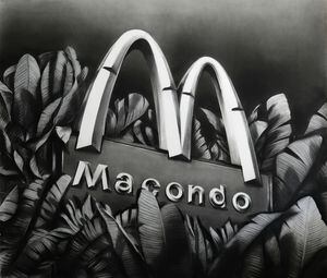 'Macondo' (2020), Gonzalo Fuenmayor. Magno carboncillo sobre papel. 152.4 x 177.8 cm.
